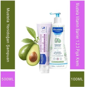 Resim Mustela Vitamin Barrier 1.2.3 Pişik Kremi 100 Ml + Mustela Yenidoğan Şampuan 500 Ml 