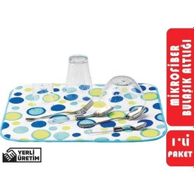 Resim Mikrofiber Bulaşık Altlığı Mavi 