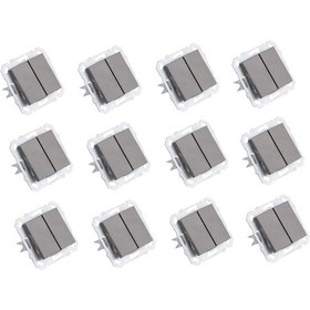 Resim Netelsan Byobu 12 ADET Antrasit İkili Anahtar Komütatör Çerçevesiz 