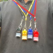 Resim 1 adet Dayanıklı ABS Fox 40 Düdük, Ağız Koruyucu & Boyun Askısı ile - Renkli, Yüksek Desibel Hakem Düdüğü Antrenörler, Spor, Futbol, Basketbol Oyunları için 