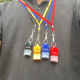 Resim 1 adet Dayanıklı ABS Fox 40 Düdük, Ağız Koruyucu & Boyun Askısı ile - Renkli, Yüksek Desibel Hakem Düdüğü Antrenörler, Spor, Futbol, Basketbol Oyunları için 