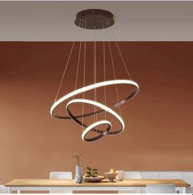 Resim 3lü Halka Model Sarkıt Modern Led Beyaz Işık Ultra Powerh 