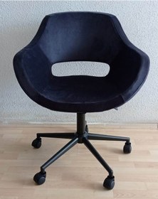 Resim Kamusalmarket Sekreter Koltuğu Siyah Metal Ayaklı Döküm Sünger 