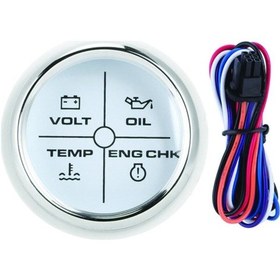 Resim Sealux Marine Alarm Göstergesi 52Mm 4Lü Beyaz 12/24V Beyaz 