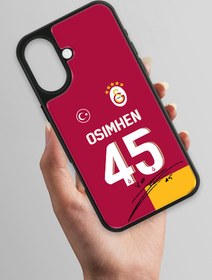 Resim Galatasaray Victor Osimhen Parçalı Forma İmzalı Cam Telefon Kılıfı - iPhone 16 