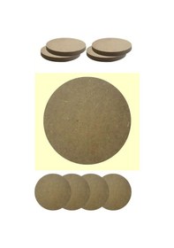 Resim Yuvarlak 4Adet 12 CM Çap Ham Mdf Boyanabilir Bardak Altlığı 