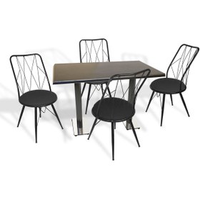 Resim Dockers Karanfil Werzalit - Royal Mutfak Masa Takımı (70x120) - Siyah 