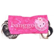 Resim Lebıhmurah Wg2818 Süper Sevimli Çocuk Dantel Peruk Lastik Saç Bandı - Gül Kırmızısı 