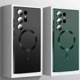 Resim serisi S25 / S24 / S23 / S22 / S21 / 20 Ultra Plus FE için, bir dizi A14 / A24 / A34 / A54, A25 / A26 / A36 / A56, Not10 + 20 Ultra, yumuşak kabuklu TPU manyetik olarak emilen kablosuz şarjlı metal sprey boya tam kapsama lens koruma kılıfı 