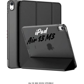 Resim Fuchsia Apple iPad Air 13 2025 M3 Çip Uyumlu Standlı Katlanabilir Fuchsia Smart Cover Tablet Kılıfı 