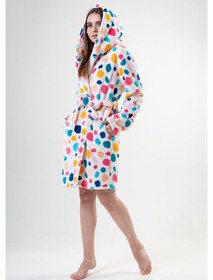 Resim Kadın Welsoft Kapüşonlu Beyaz Sabahlık C1t1n1o202 001 