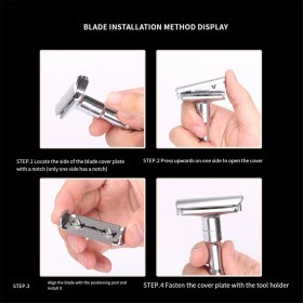 Resim Erkek Güvenlik Jilet Düz Razor Erkekler Için Düz Razor Ayarlanabilir Yakın Tıraş Klasik Çift Edge Bıçak Bıçak Tıraş Seti (Yurt Dışından) 