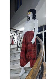 Resim Hint Otantik Yıkamalı Taşlanmış Patchwork Şalvar Pantolon 100 Cm Kiremit 