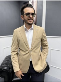 Resim Signature Stil Tek Düğme Kırışmaz Ceket Bej 