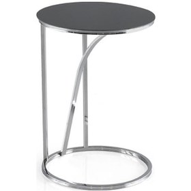 Resim Dekoratif Yan Sehpa Krom Kaplama Füme Cam Kurulu 