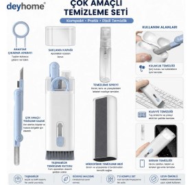 Resim deyhome 7'si 1 Arada Çok Fonksiyonlu Elektronik Temizlik Kiti - Klavye, Kulaklık, Tablet, Bilgisayar ve Tv Ekranı Temizleme Seti 
