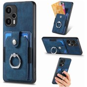 Resim Xiaomi Poco F5 Retro Cilt-hisset Yüzük Çoklu Kart Cüzdan Telefon Kılıfı İçin 
