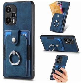 Resim Xiaomi Poco F5 Retro Cilt-hisset Yüzük Çoklu Kart Cüzdan Telefon Kılıfı İçin 