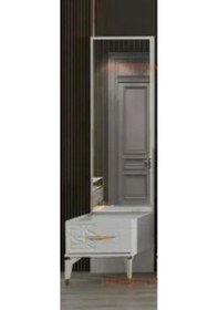 Resim Laleli Beyaz Boy Aynası Beyaz 