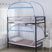 Resim Kolay Kurulum 3 Saniyede Açılan Moğol Yurt Sivrisinek Ağı, Tam Kenar Kapsama, Mavi, Keten/Polyester Karışımı, Demir Çerçeve 