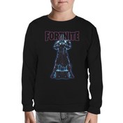 Resim Fortnite - X Knight Siyah Çocuk Sweatshirt 