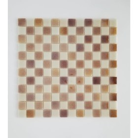 Resim Orient Mutfak,banyo ve Havuz Için Dama Desenli Krem 25X25 Cam Mozaik ( 1 Koli = 1 m2 Fiyatıdır ) 