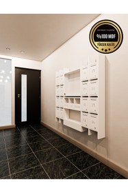 Resim rafineritasarım ELİPS Posta Kutusu MDF 16 ' LI BEYAZ 