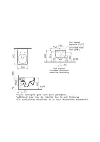 Resim Vitra Metropole Asma Klozet 7672B003-0559 Rim-Ex Kanalsız 56 CM 