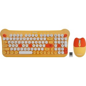 Resim Everest KM-6244 BUNNY Renkli Tuşlu Sarı 2.4 Ghz + Bluetooth Kablosuz Q Multimedia Klavye + Mouse Set 