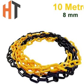 Resim Hayat Trafik Plastik Zincir Sarı-Siyah (Kalın 8mm) 10 metre 