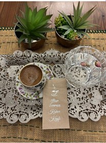 Resim Gümüş Yaldızlı Kraft İftar Sonrası Kahve Keyfi Peçete 6x12 Cm 