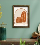 Resim Bk Gift Kaktüs Tasarımlı Doğal Masif Ahşap Çerçeveli Tablo 30X40C (551120398) 