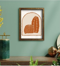 Resim Bk Gift Kaktüs Tasarımlı Doğal Masif Ahşap Çerçeveli Tablo 30X40C (551120398) 