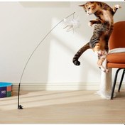 Resim Büro Ev Ofis Evcil Pet Hayvanı İçin Zilli Tüylü Vantuzlu Kedi Oyun Oltası 