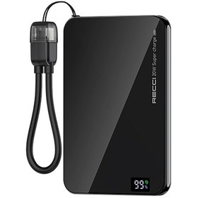 Resim Recci Rpb-w41 Pd 20w Ultra İnce Hızlı Şarj Özellikli Type-c Kablolu Powerbank 15w 5000mah Siyah Siyah 