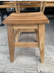 Resim Ahşap Tabure 40 cm Gürgen Ağacından Naturel Kayın Renk 