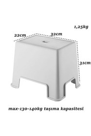 Resim Geseus Çelik Ayna Lüx Banyo Taburesi Çok Amaçlı Tabure Açık Gri- 480 