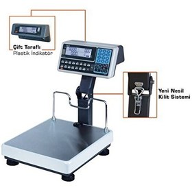 Resim Tem Meb 150 KG 35x40 CM Fiyat Hesaplamalı Katlanır Boyun Terazi Baskül (Onaylı) 