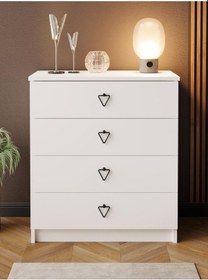 Resim Kuzeylife Stella Şifonyer 4 Çekmeceli Bebek Genç Yatak Odası Beyaz 