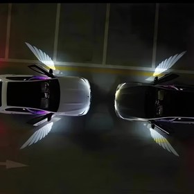 Resim Melek kanadı tasarımı, LED kapı projeksiyon ışık kiti, süper parlak, dekoratif atmosfer ışığı, çeşitli modellere uygun, araç dekora gerekli 