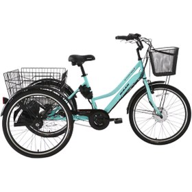 Resim Bisan E-Porter Shimano Nexus 3 Elektrikli Kargo Bisikleti (Turkuaz Siyah) 