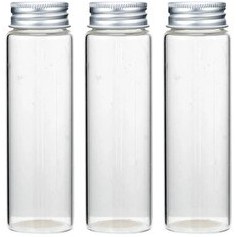 Resim Kitchen Design Lab Metal Çevir Aç Kapaklı Cam Baharatlık Saklama Kabı 3 Adet 160 ML 