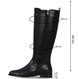 Resim Bueno Shoes Siyah Deri Kadın Topuklu Çizme 33wc18505 