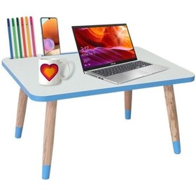 Resim Liva Ahşap Laptop Tablet Bilgisyar Ve Kahvaltı Sehpası Çalışma Masası Beyaz 