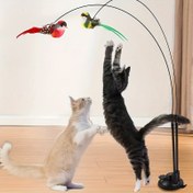Resim Eğlenceli Kedi Oyuncak Seti, Uzun Çubuklu Simüle Kuşlarla, Eller Serbest Oyun İçin Tasarlanmış. Çift Çubuklu, Çan ve Güçlü Emme Kupası İçerir, Kediler için Avlanma Egzersizlerine Katılma İçin Mükemmel. Aksesuarlar Yapay Tüylerle ve El Yapımı Olarak Yapılmıştır, Pil Olmadan 