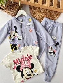 Resim Kız Çocuk Lila Minnie 3’lü Takım 