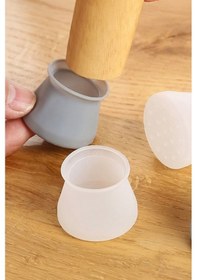 Resim 8 Adet Silikon Masa Ve Sandalye Ayağı Için Kaydırmaz Yıkanabilir Mobilya Çorabı Gri Gri 8'li Masa 