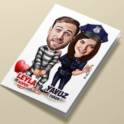 Resim Ben Sana Mahkumum Karikatürlü Tebrik Kartı 