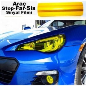 Resim Tiger Marketing Sarı Stop Far Filmi Folyosu Kaplama Şeffaf Dayanıklı Kaliteli 1 Metre 