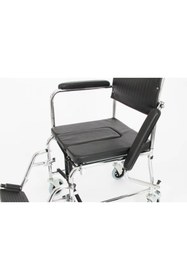 Resim MEDİKALCİM Klozetli Tuvaletli Tekerlekli Sandalye Engelli Hasta Banyo Tuvalet Sandalyesi 